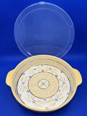 Ppp-yt-713080 Temptations By Tara Old World Yellow Round 3 Quart Casserole Dish Ppp-yt-13080