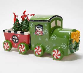H222976-522 Temptations Temp-tations Holiday Centerpiece Train W Ornaments / Card Holders H222976