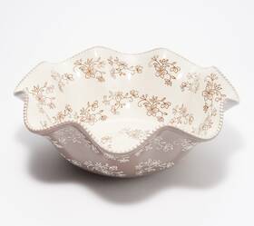 H223092 Temptations Temp-tations Seasonal 4- Quart Ruffle Serving Bowl Fl Taupe H223092 Temptations Temp-tations Seasonal 4- Quart Ruffle Serving Bowl Fl Taupe