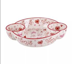 H448579 Temptations Temp-tations Seasonal 12 Inch Divided Platter With Dip Bowls