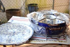K37045 Temptations Presentable Ovenware Blue Lace Design Dip Tray Casserole 14 Pc Set K37045 Temptations Presentable Ovenware Blue Lace Design Dip Tray Casserole 14 Pc Set