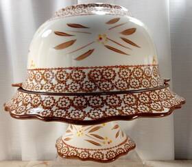 K41275 Temptations Temp-tations Old World Convertible Cake Stand Plate Dome Lid Chip Dip Appetizer