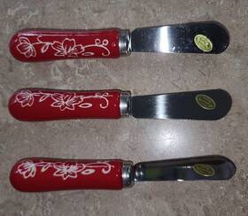 K50359 Temptations Temp-tations Set-of-3 Spreaders Floral Lace Red For Dip Jam Jelly Butter K50359 Temptations Temp-tations Set-of-3 Spreaders Floral Lace Red For Dip Jam Jelly Butter