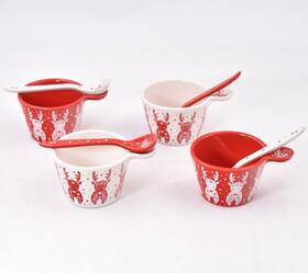 K54511 Temptations Temp-tations Set-of-4 Ramekins And Spoons 6 Oz Mini Bakers Reindeer Red K54511 Temptations Temp-tations Set-of-4 Ramekins And Spoons 6 Oz Mini Bakers Reindeer Red