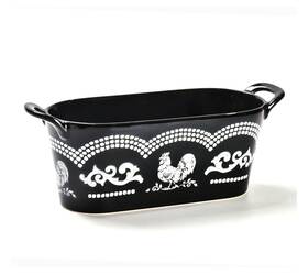 K78102 Temptations Temp-tations Doodle Doo 2- Quart Deep Dish Baker Black