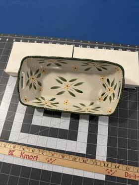 Kfi-xng-397381 Temptations By Tara Old World Green Serving Bowl 10 Inch Rectangle Handles - New