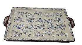 Kfi-xng-798087 Temptations Cookie Baking Serving Tray Ovenware By Tara Blue Floral Lace