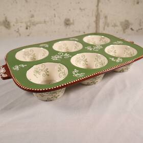 Kfi-xng-811877 Temptations Presentable Ovenware Muffin Baking Dish Floral Lace 16 In X 9.5