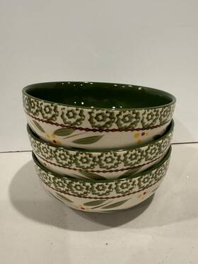 Kfi-xng-836469 Temptations By Tara - Old World Green Bowl 6.5 Inch Set Of 3 Cereal