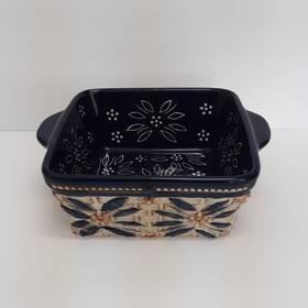 Kfi-xng-855121 Temptations Old World 8 Inch Square Ceramic Baking Dish Blue Beige 1.0 Qt
