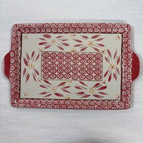 Kfi-xng-859123 Temptations Old World By Tara Red Ceramic Dish Serving Platter 10 Inch X14 Tray Euc Kfi-xng-859123 Temptations Old World By Tara Red Ceramic Dish Serving Platter 10 Inch X14 Tray Euc