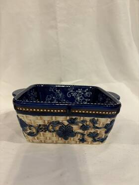 Kfi-xng-921166 Temptations Floral Lace Basket Weave 1 Quart Oven Safe Bakeware Dish