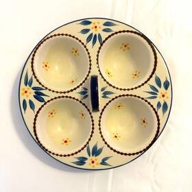Kfi-xng-923177 Temptations By Tara Old World Blue Leaves Egg Poacher Dish Kfi-xng-923177 Temptations By Tara Old World Blue Leaves Egg Poacher Dish