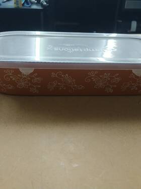 Kfi-xng-930663 Temptations By Tara Orange Floral Lace Long Oval 3 Quart Bowl With Plastic Lid