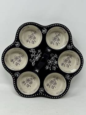 Kfi-xng-944636 Temptations Purple Floral Lace 6 Cupcake/muffin Bakeware Pan With Handle Euc Htf