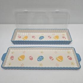 Kfi-xng-964239 Temptations Temp-tations Old World Egg Hunt Easter 14 Inch Tarte Bakeware Pan Lid Tray Cover Qvc