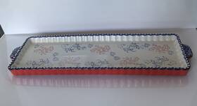 Kfi-xng-964240 Temptations By Tara Floral Lace Bakeware With Handles 15.5 Inch X 4.75 Retired New