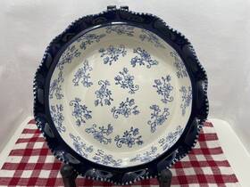 Kfi-xng-968340 Temptations Temp-tations By Tara Floral Lace Blue 9 Inch Scalloped Pie Dish Kfi-xng-968340 Temptations Temp-tations By Tara Floral Lace Blue 9 Inch Scalloped Pie Dish