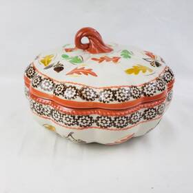 Kfi-xng-973350 Temptations Pumpkin Autumn Old World 2 Quart Covered Baker