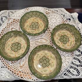 Kfi-xng-tt000217 Temptations Set Of 4 Temp-tations By Tara Old World Green Bakers Mini Pie Individual Bowls