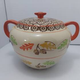 Kfi-xng-tt000376 Temptations By Tara Old World Covered 3 Quart Harvest Serving Tureen Leaves Acorn