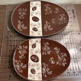 Kflxng847870 Temptations Easter Temp-tations By Tara Set Of 2 Floral Lace Egg Platters Red