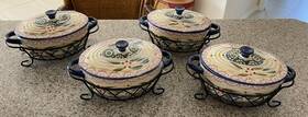 Ppp-bt-714993 Temptations Temp-tations Ovenware Old World 4/ 9oz Presentable In Wire Baskets New