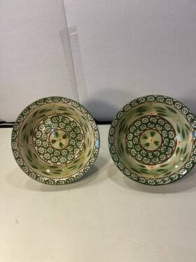 Ppp-hf-768091 Temptations Temp-tations Tara Old World Green. 7 1/2 Inch Soup/cereal Bowls Euc Qty 2 Ppp-hf-768091 Temptations Temp-tations Tara Old World Green. 7 1/2 Inch Soup/cereal Bowls Euc Qty 2