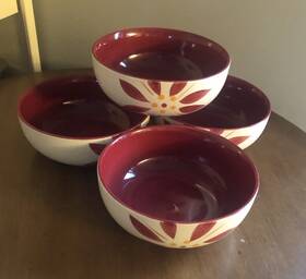 Ppp-hld-836487 Temptations Old World Bowls Vivid Red By Tara Set Of 4 Round