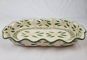 Ppp-hld-940077 Temptations Temp-tations Old World Green Scalloped 2 Quart 15 Inch Oval Baking Dish Serving