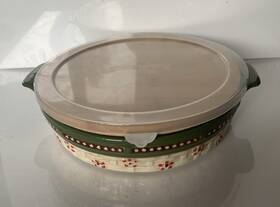 Ppp-hld-941608 Temptations Old World Basket Weave 1 Quart Dish With Lid And Free Retired New