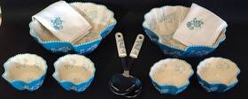 Ppp-hld-964238 Temptations Temp-tations By Tara Floral Lace Summer Serving Bowls Spoons Linens Shell Aqua