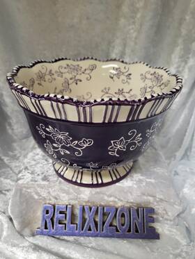 Ppp-hld-996958 Temptations Temp-tations Floral Lace Purple Ceramic Bowl 2 Quart Oven Microwave Safe
