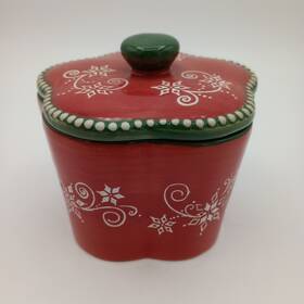 Ppp-jn-ea000290 Temptations 10 Oz Old World Floral Lace Holiday Ramekin Candy Sugar Bowl With Lid
