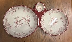Ppp-sq-393042 Temptations Temp-tations By Tara Tapas Serving Dish Floral Lace Cranberry