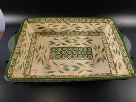 Ppp-sq-740052 Temptations By Tara Old World Green 2.5 Quart Baking Dish Hot Plate And Frame