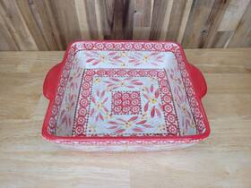 Ppp-sq-755202 Temptations Ovenware Old World Red Square Baking Dish 1.5qt 8 Inch X8 By Tara
