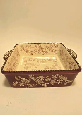 Ppp-sq-789623 Temptations Tempetations Floral Lace Square Cake Casserole Baker