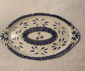 Ppp-sq-871467 Temptations By Tara Old World Blue 19 Inch Oval Platter Euc