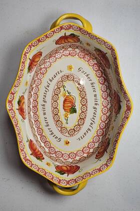 Ppp-sq-940085 Temptations Temp-tations Tara Old World Harvest Pumpkin 3 Quart Casserole Dish
