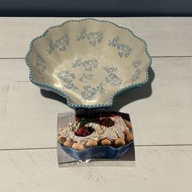 Ppp-sq-962901 Temptations Temp-tations By Tara Serving Bowl Floral Lace Blue Summer Seashell 2.0 Quart New