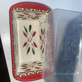 Ppp-sq-973185 Temptations Lot Of 2 Temp-tations 1 Quart Floral Lace And Holiday 12 Oz Dishkfi-xng-936844