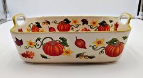 Qf-516369 Temptations Bakeware Old World 3 Quart Harvest Theme