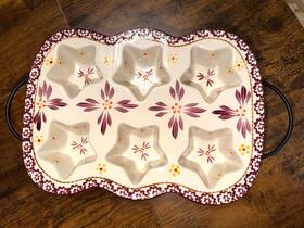 Sh-855449 Temptations By Tara Purple Old World Star Muffin/cupcake Pan And Stand Vg Cond
