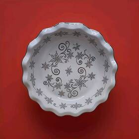 Sw941599 Temptations 9 Inch Winter Snowflake Baking Fluted Pie Plate Dish Holiday