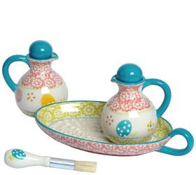 T47956 Temptations Temp-tations Mini Pitcher Oil And Vinegar Cruet Set Grater Tray Brush