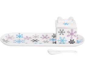 K63381 Temptations T49430 Mi7 Temp-tations Serving Tray With Dip Cup And Spoon Appetizer Plate Snowflake