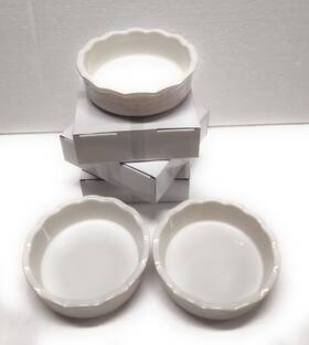 T49913 Temptations Temp-tations Set Of 3 12 Oz Mini Quiche Bakers Small Pie Wood White