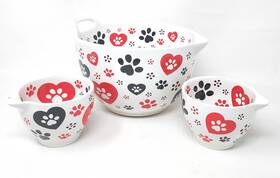 T49941 Temptations Temp-tations Pawfetti 3.0 Quart Pour Spout Bowl And 2 12oz