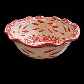 Tt000379 Temptations 9 Inch Serving Bowl 2 Quart Scalloped Rim Old World Pattern